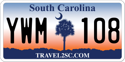 SC license plate YWM108