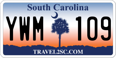 SC license plate YWM109