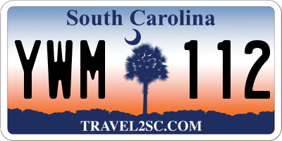 SC license plate YWM112