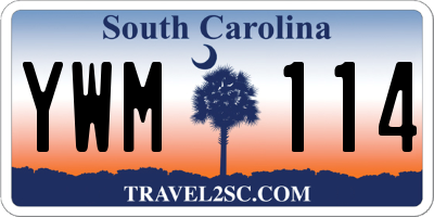 SC license plate YWM114