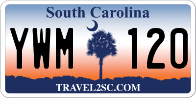 SC license plate YWM120