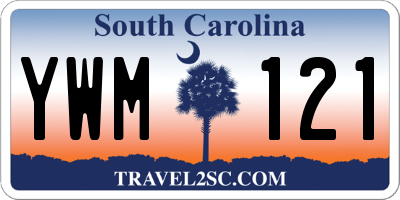 SC license plate YWM121