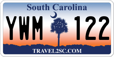 SC license plate YWM122