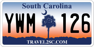 SC license plate YWM126