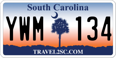 SC license plate YWM134