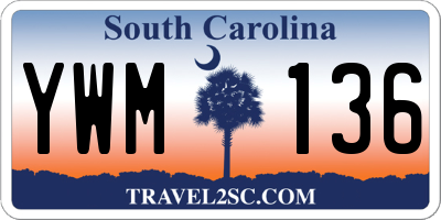 SC license plate YWM136