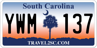SC license plate YWM137
