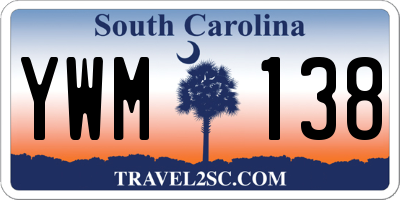 SC license plate YWM138