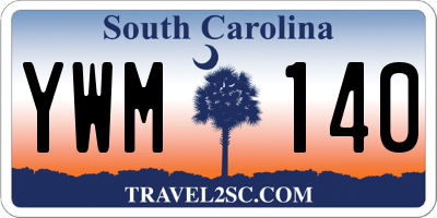 SC license plate YWM140