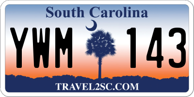 SC license plate YWM143