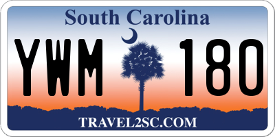 SC license plate YWM180