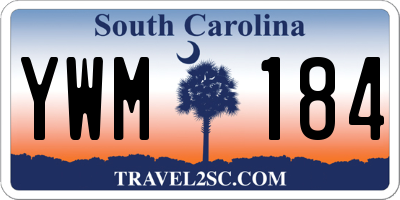 SC license plate YWM184