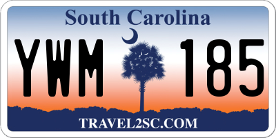 SC license plate YWM185