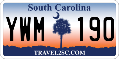 SC license plate YWM190