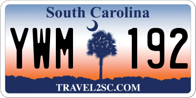 SC license plate YWM192