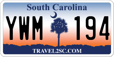SC license plate YWM194
