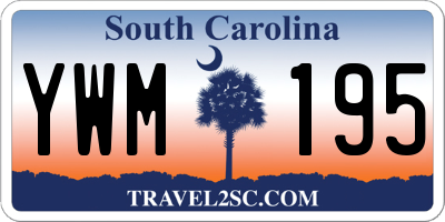 SC license plate YWM195