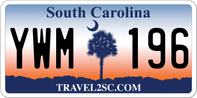 SC license plate YWM196