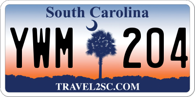 SC license plate YWM204