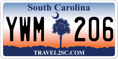 SC license plate YWM206