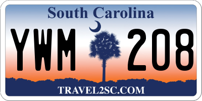 SC license plate YWM208