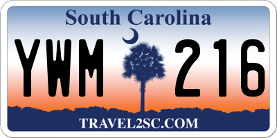 SC license plate YWM216