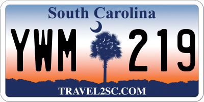 SC license plate YWM219