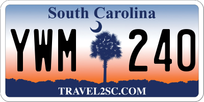 SC license plate YWM240