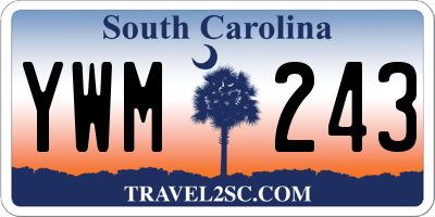 SC license plate YWM243