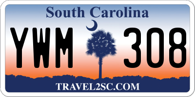 SC license plate YWM308