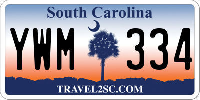 SC license plate YWM334