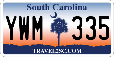 SC license plate YWM335
