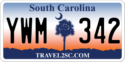 SC license plate YWM342