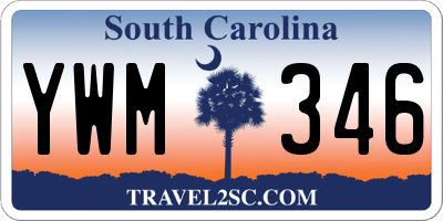 SC license plate YWM346