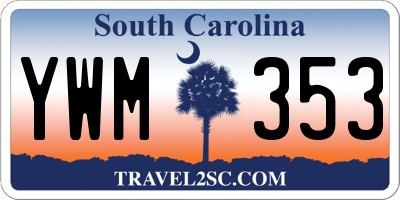 SC license plate YWM353