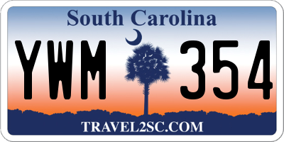 SC license plate YWM354