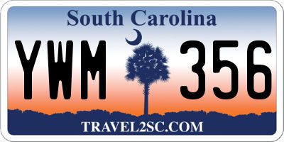 SC license plate YWM356