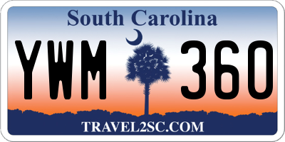 SC license plate YWM360