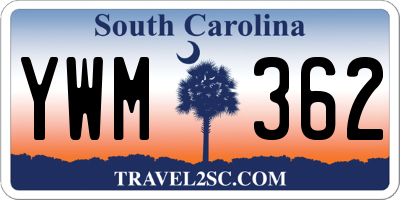 SC license plate YWM362