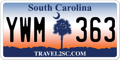 SC license plate YWM363