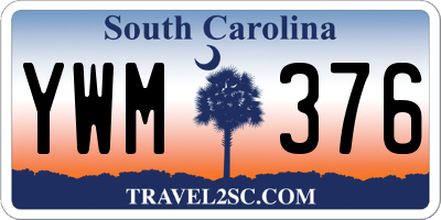 SC license plate YWM376