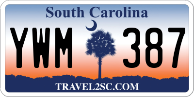 SC license plate YWM387