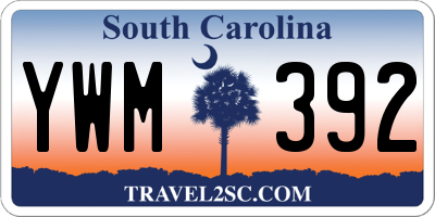 SC license plate YWM392