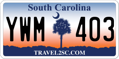 SC license plate YWM403