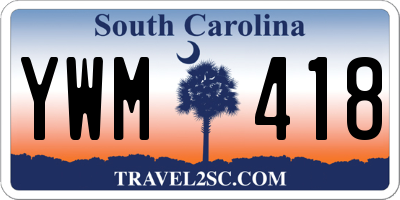 SC license plate YWM418