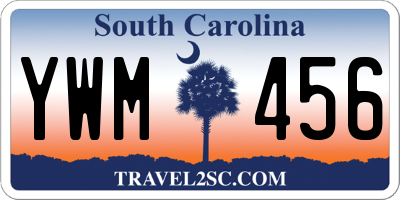 SC license plate YWM456