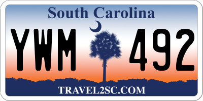 SC license plate YWM492