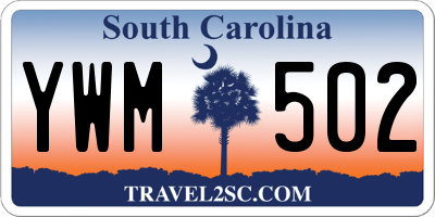 SC license plate YWM502
