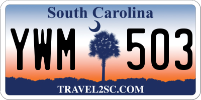SC license plate YWM503
