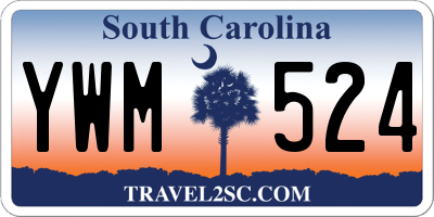 SC license plate YWM524